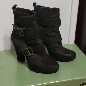 DKNY Buckle Platform Booties
